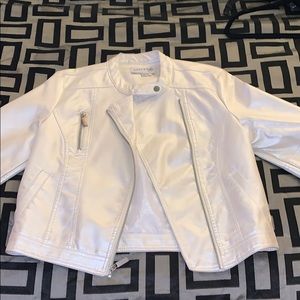 !NEW! Cream/ Off-White Faux Leather Jacket